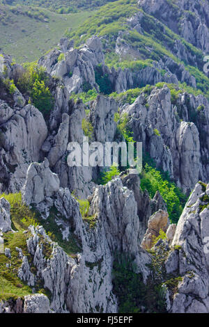 Les roches de calcaire dans le Velebit mountain range, vue de Kiza, Croatie Banque D'Images