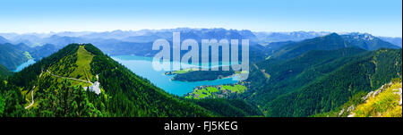 Vue sur Spain et de Karwendel, l'Allemagne, Bavière, Oberbayern, Haute-Bavière Banque D'Images