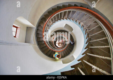 Escalier en spirale dans un phare, le Danemark, l'Holmsland Klit Banque D'Images