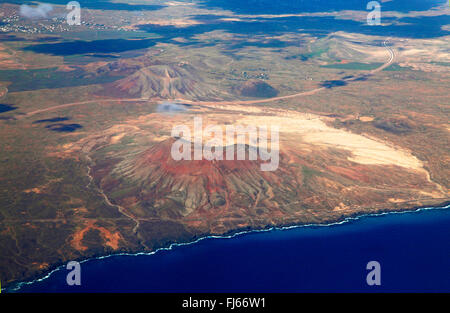 Roja de montagne près de La Caleta, vue aérienne, Canaries, Fuerteventura Banque D'Images