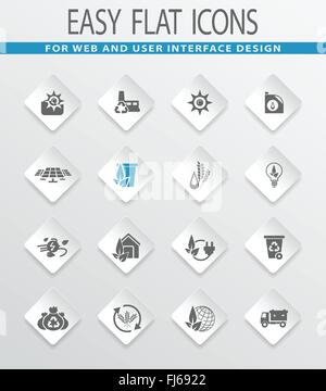 Alternative Energy icons set Illustration de Vecteur