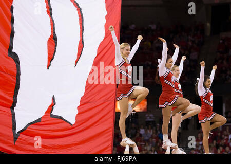 Madison, WI, USA. 28 Février, 2016. Au cours de la Wisconsin de meneurs de jeu de basket-ball de NCAA entre le Michigan Le carcajou et le Wisconsin Badgers au Kohl Center à Madison, WI. Wisconsin Michigan défait 68-57. John Fisher/CSM/Alamy Live News Banque D'Images