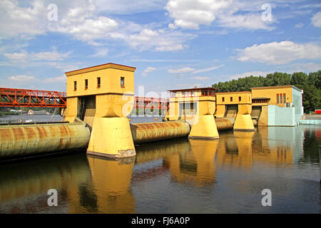 Du barrage hydroélectrique et la production hydroélectrique du lac Hengsteysee, Allemagne, Rhénanie du Nord-Westphalie, Ruhr, Herdecke Banque D'Images