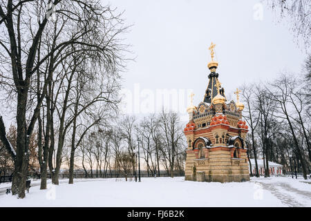 Chapelle-tombeau de Paskevich (années 1870-1889) à Gomel, au Bélarus. La saison d'hiver Banque D'Images