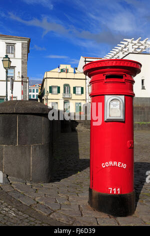 Bureau de poste, Horta, île de Faial, Açores, Portugal, Europe Banque D'Images