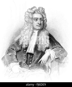 Sir Isaac Newton, 1642-1726, un physicien et mathématicien anglais Banque D'Images