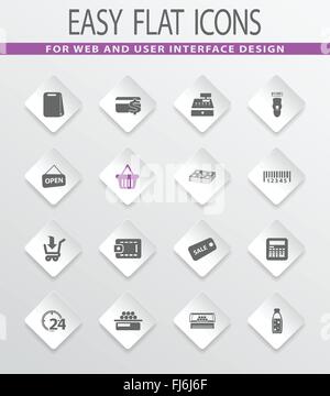 Magasin d'icons set Illustration de Vecteur