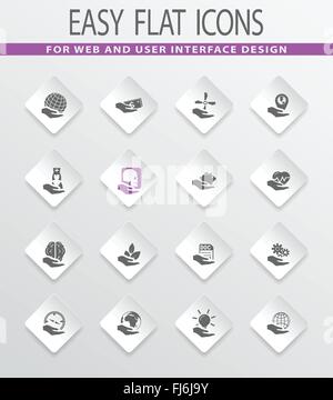 Jeu d’icônes de main Illustration de Vecteur