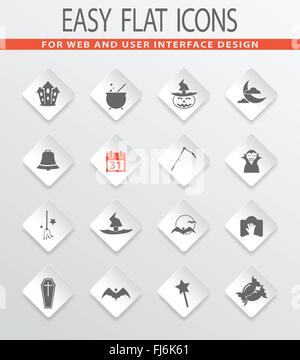 Collection d'halloween icons set Illustration de Vecteur