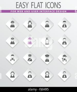 Icônes d'occupation et les personnes icons set Illustration de Vecteur