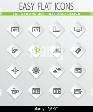 Jeu de SEO et développement icons set Illustration de Vecteur