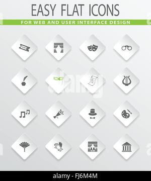 Theatre icons set Illustration de Vecteur