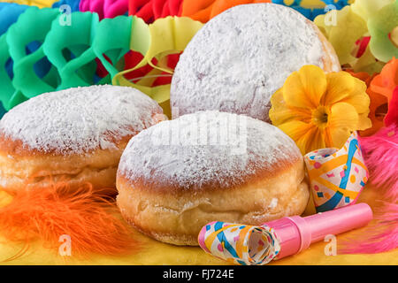 Berliner Donuts Donut ou décoration de fête de Krapfen Banque D'Images