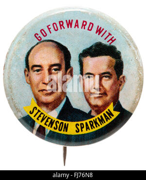 Campagne présidentielle américaine de 1952 pour bouton d'Adlai Stevenson et John Sparkman Banque D'Images