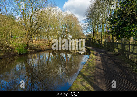 Huddersfield le canal, près de Greenfield, Bellevue, Greater Manchester, UK Banque D'Images