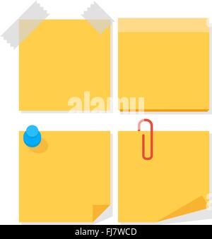 Autocollants pour les notes de papier vide Illustration de Vecteur