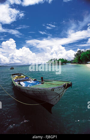 Bateau de pêche vide, Andaman et Nicobar, Inde, Asie Banque D'Images