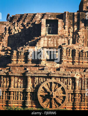 Char du temple du soleil, konark, odisha, Inde, Asie Banque D'Images