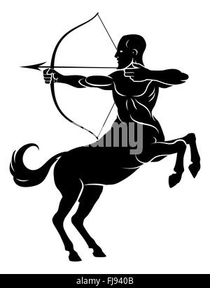 Concept Centaur centaur archer mythique de l'homme, avec un arc et une flèche Banque D'Images