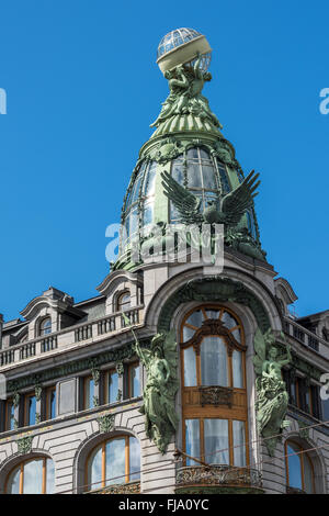 Bâtiment historique de la compagnie Singer, à l'heure actuelle, la Chambre des livres sur la Perspective Nevski, à Saint-Pétersbourg, Russie Banque D'Images