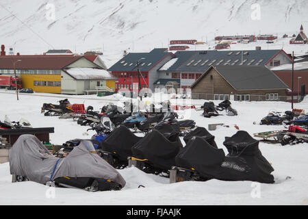 Détails d'une ville de Longyearbyen - le plus au nord de l'établissement dans le monde. Le Spitzberg (Svalbard), la Norvège. Banque D'Images