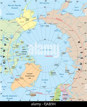 carte Arctique Illustration de Vecteur