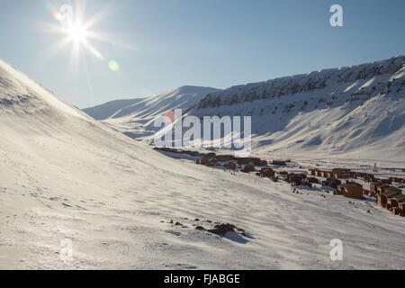 Détails d'une ville de Longyearbyen - le plus au nord de l'établissement dans le monde. Le Spitzberg (Svalbard). La Norvège. Banque D'Images