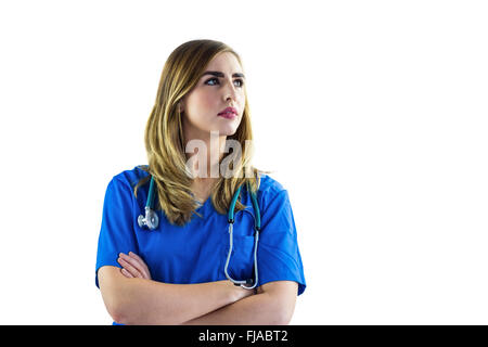 Nurse with arms crossed Banque D'Images
