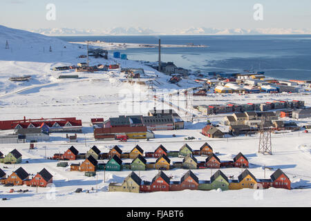 Détails d'une ville de Longyearbyen - le plus au nord de l'établissement dans le monde. Le Spitzberg (Svalbard). La Norvège. Banque D'Images