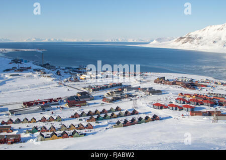 Détails d'une ville de Longyearbyen - le plus au nord de l'établissement dans le monde. Le Spitzberg (Svalbard). La Norvège. Banque D'Images