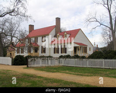 St George Tucker House à Colonial Williamsburg, Virginie. Banque D'Images