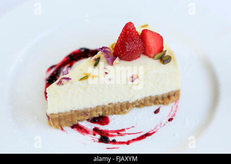 Gâteau au fromage aux fraises Banque D'Images