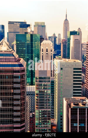 États-Unis, New York, Manhattan, immeubles commerciaux et résidentiels dans le centre-ville de Manhattan Banque D'Images