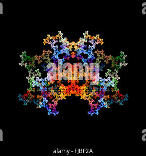 Abstract crystal objet fractal, isolé sur fond noir Banque D'Images