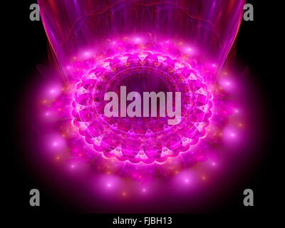 Le coeur de l'arrière-plan, fractal mandala violet Banque D'Images