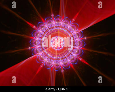 Mandala coloré, générée par ordinateur abstract background Banque D'Images