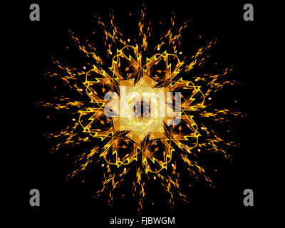 Mandala feu futuristes, générée par ordinateur abstract background Banque D'Images