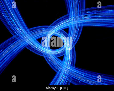 Rougeoyant bleu triquetra, concept de coopération, générée par ordinateur abstract background Banque D'Images