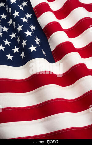 UNITED STATES FLAG FAIT DE COTON COUSU BUNTING Banque D'Images