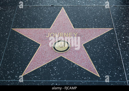 HOLLYWOOD, CALIFORNIE - Le 8 février 2015 : Journey's Walk of Fame de Hollywood star le 8 février 2015 à Hollywood, CA. Banque D'Images