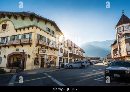 Thème bavarois Leavenworth town dans l'État de Washington. Banque D'Images