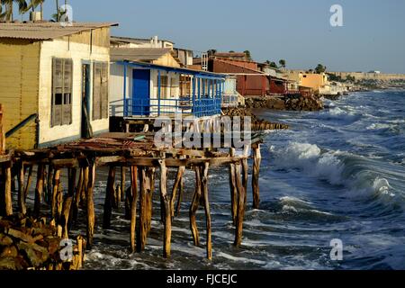 Maison traditionnelle - Plage à COLAN. .Département de Piura au Pérou Banque D'Images