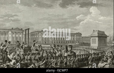 "Journée du 21 janvier 1793 la mort de Louis Capet sur la Place de la Révolution" - Exécution de Louis XVI Banque D'Images