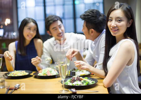 Amis chinois qui Banque D'Images