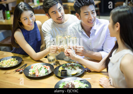 Amis chinois qui Banque D'Images
