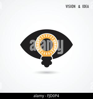 Une vision et des idées signer,icône oeil,symbole ampoule ,concept commercial.vector illustration Illustration de Vecteur