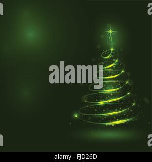 Arbre de Noël lumineux, la magie, l'arbre de Noël arbre de Noël de shinny.Bonne année et joyeux noël résumé fond. Illustration de Vecteur