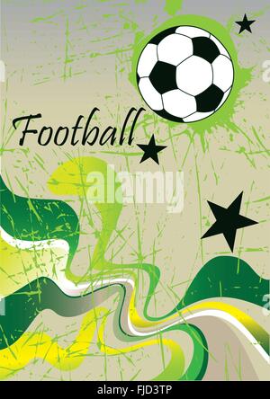 Résumé de l'affiche de football .fond vert Illustration de Vecteur