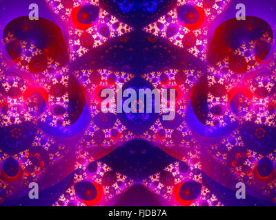 Kaléidoscope multicolore forme fractale, computer generated abstract background Banque D'Images