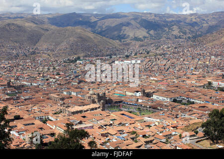 Vue sur les toits de Cusco Banque D'Images